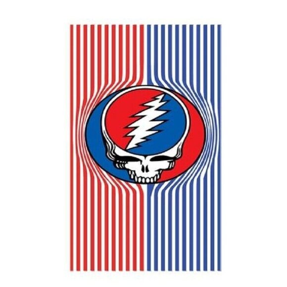 New Patriotic Steal Your Face Grateful Dead Beach Bath Pool Gift Towel Cabana - Picture 1 of 3